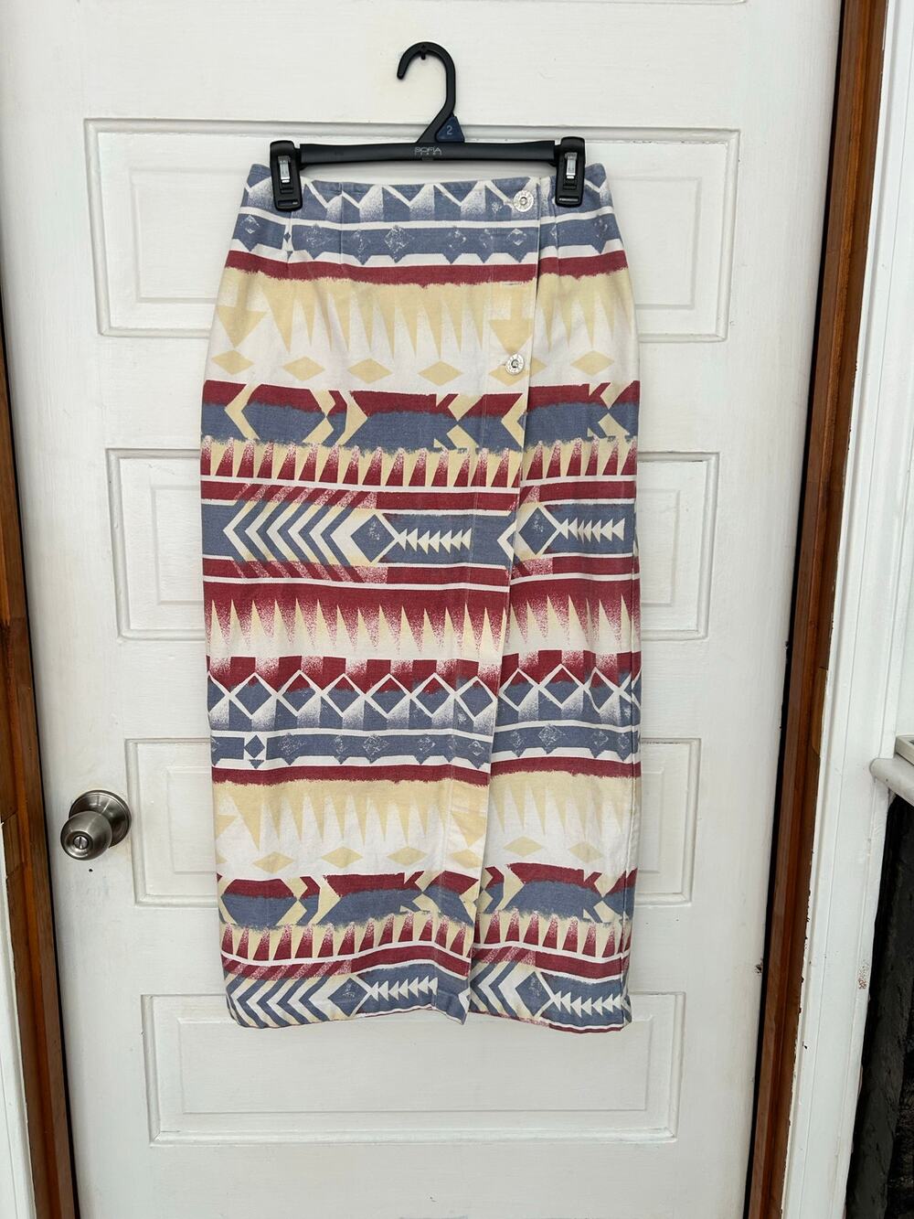 Susan Bristol 6 Boho Native American Wrap Skirt Vintage Women's 6 Missing Button